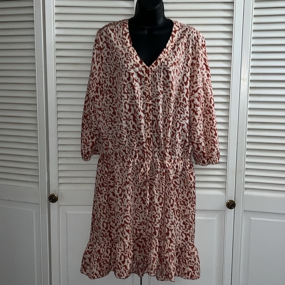 CAbi Sienna animal print ruffle hem dress - Picture 3 of 14